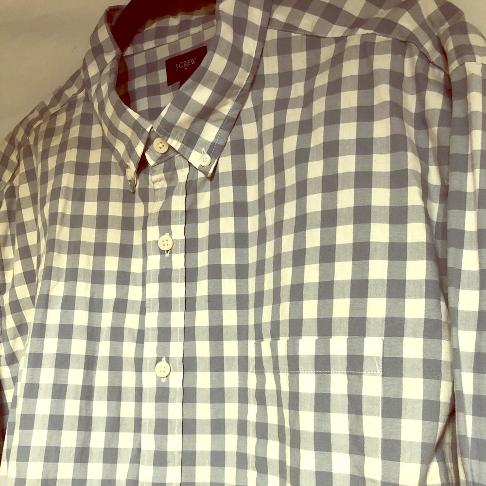 J. Crew Plaid Men’s Button Down Shirt Grey XL